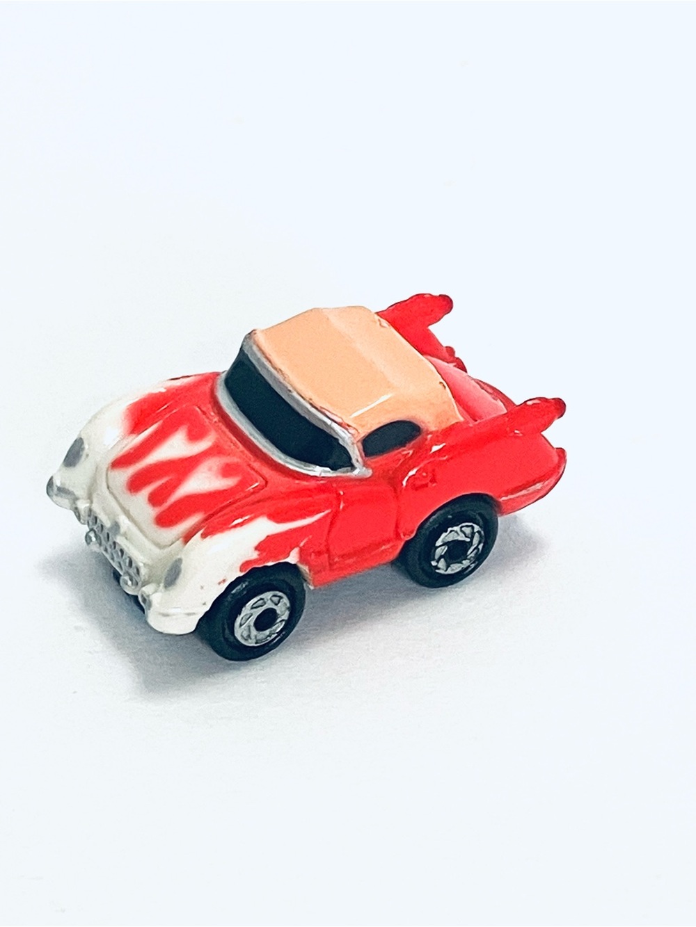 Galoob 1989 Micro Machines 1955 Red Corvette Coupe Car Flames Orange Top